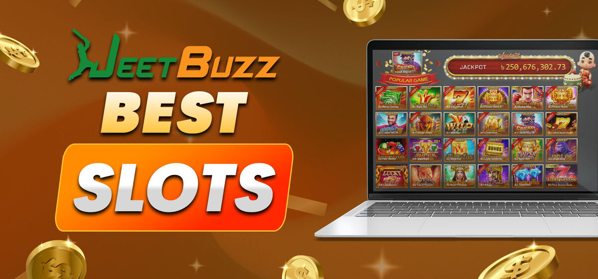 JeetBuzz slots selection shown on a laptop screen
